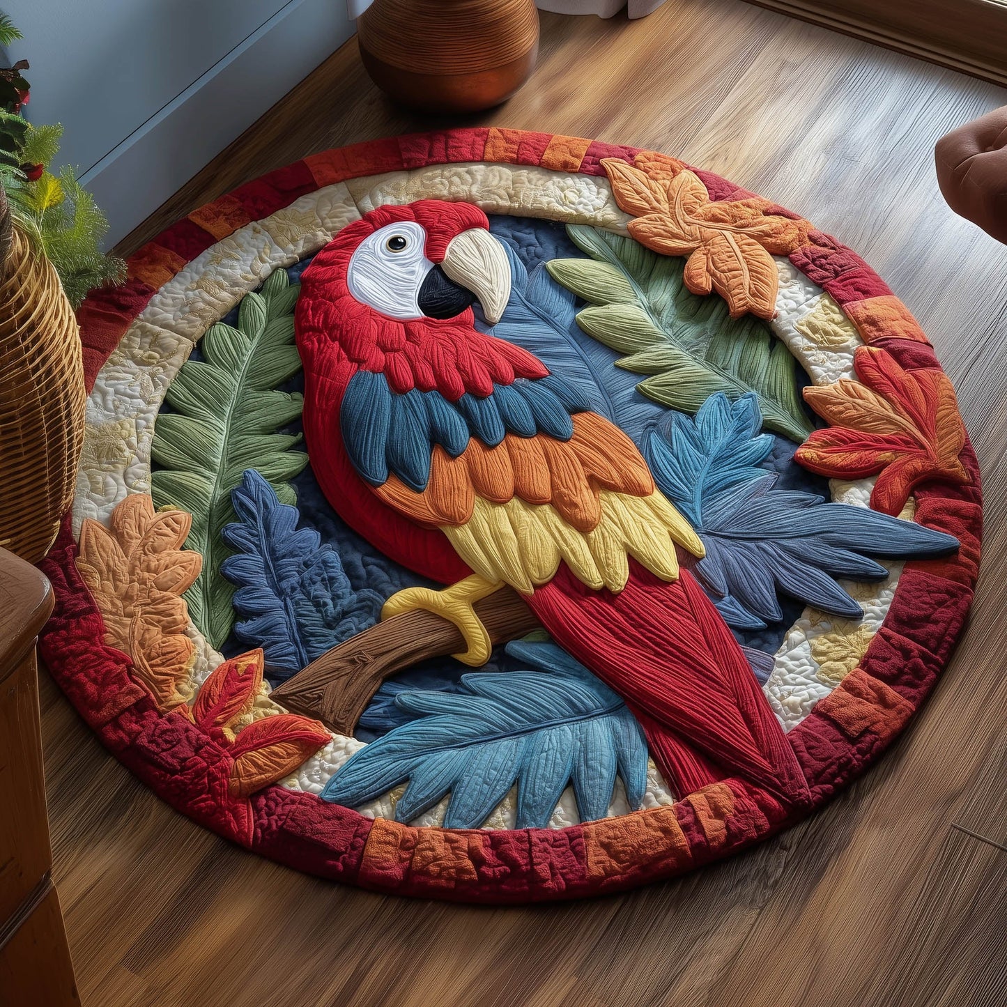 Tropical Parrot Quilted Round Mat GFTONT6241