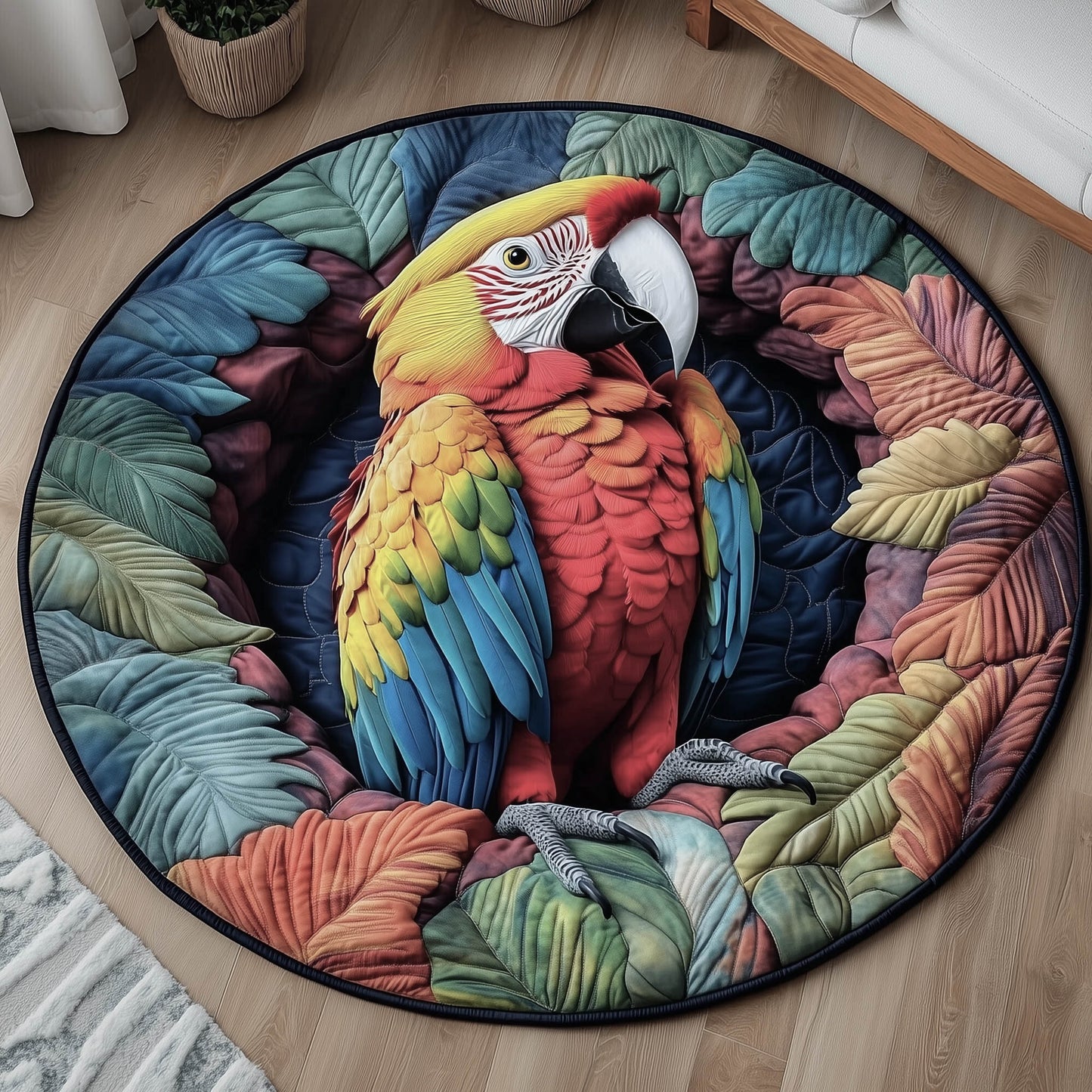 Charming Parrot Quilted Round Mat GFTONT6243