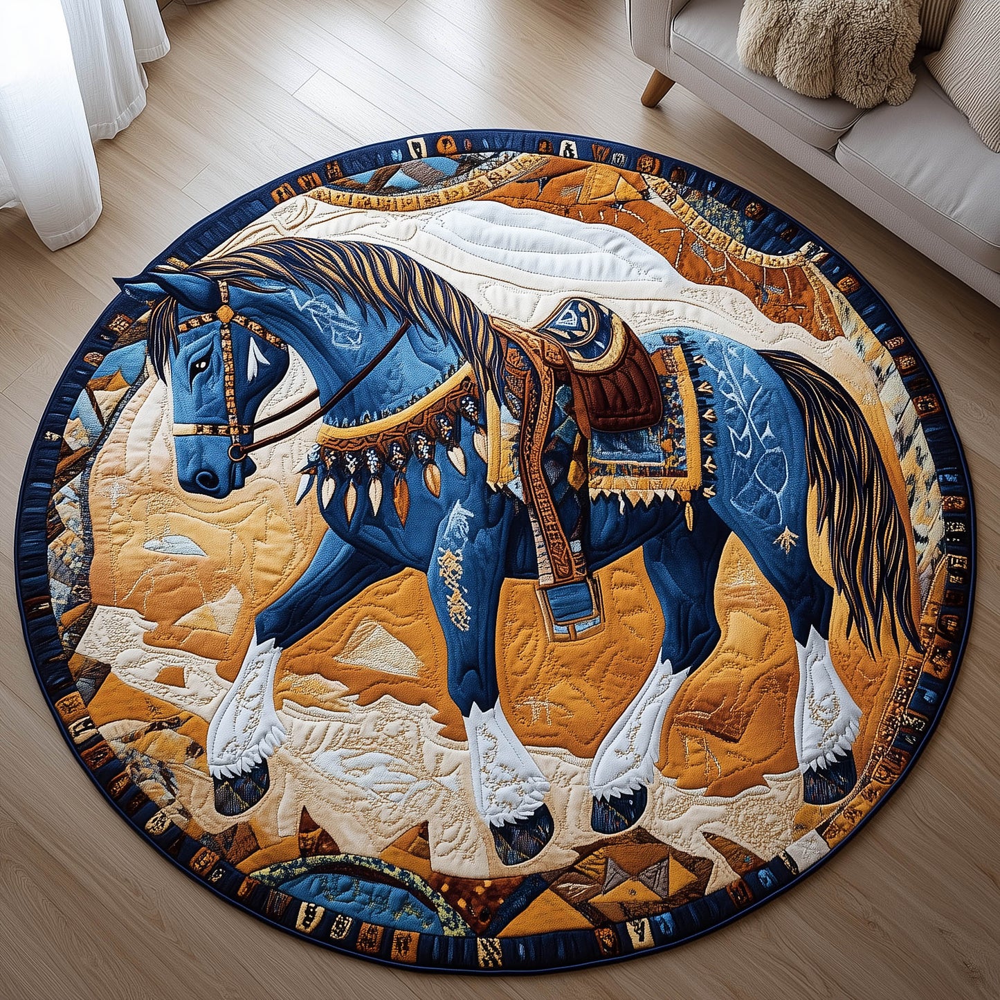 Native Hoof Quilted Round Mat GFTONT6248