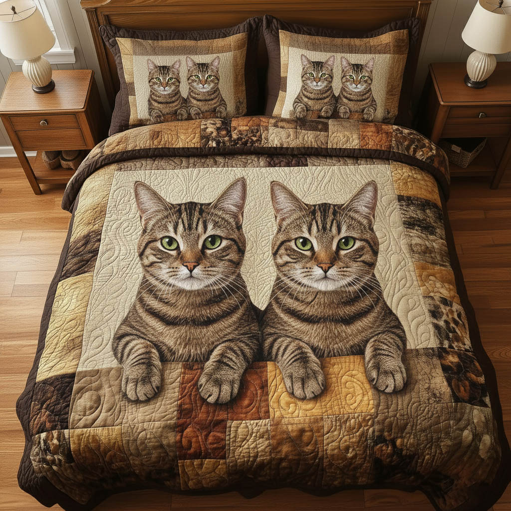 Pawfect Gang 3-Piece Quilted Bedding Set GFTONT6253