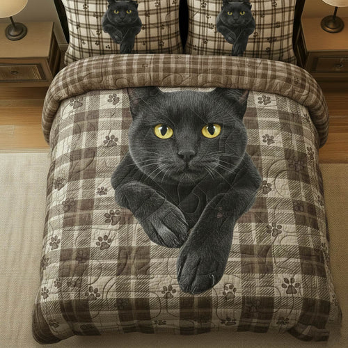 Charming Cat 3-Piece Quilted Bedding Set GFTONT6255
