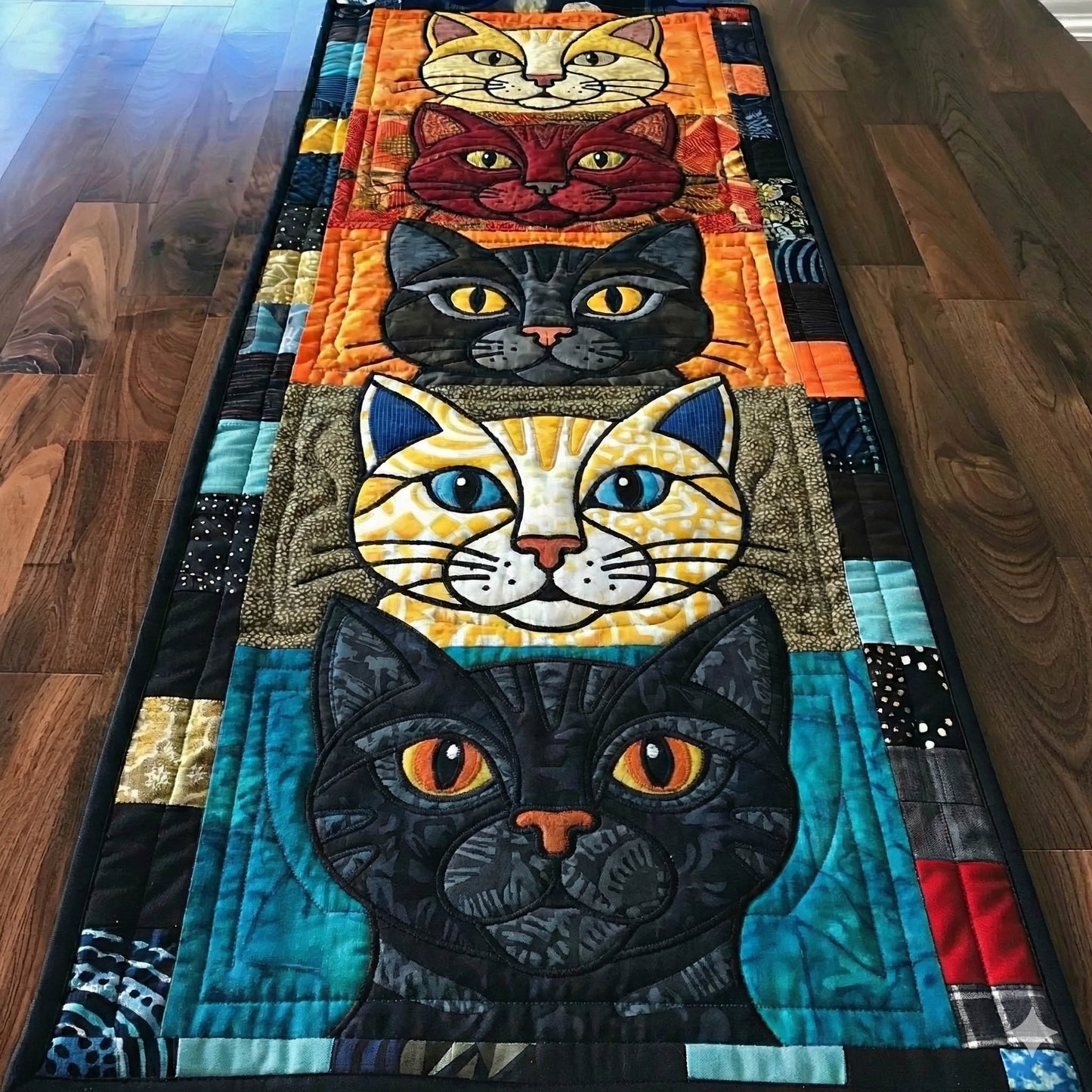 Whimsical Cats Quilted Table Runner GFTONT6268