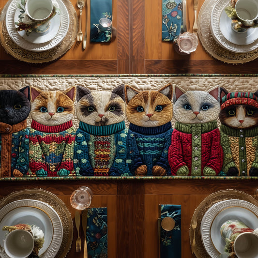Whimsical Cats Quilted Table Runner GFTONT6272