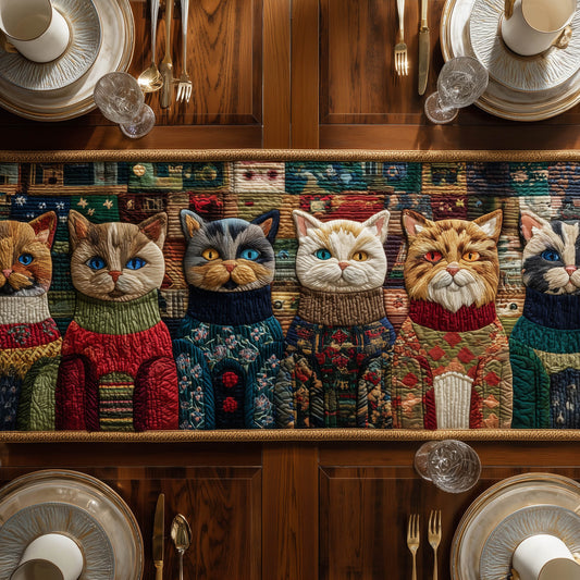 Whimsical Cats Quilted Table Runner GFTONT6273