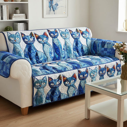 Whimsical Cat Quilted Sofa Cover GFTONT6305
