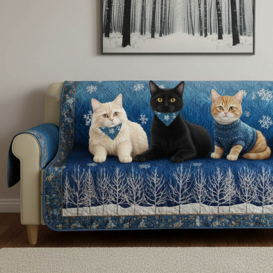 Cozy Cat Quilted Sofa Cover GFTONT6307