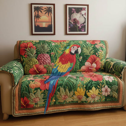 Tropical Parrot Quilted Sofa Cover GFTONT6309
