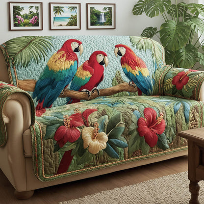 Tropical Parrot Quilted Sofa Cover GFTONT6310