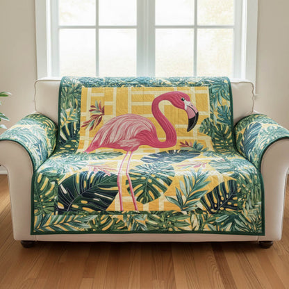 Tropical Flamingo Quilted Sofa Cover GFTONT6311