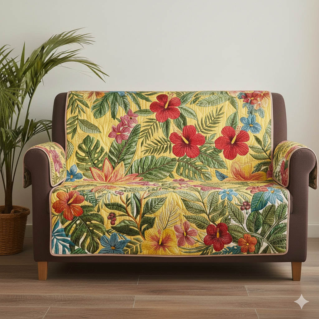 Tropical Bloom Quilted Sofa Cover GFTONT6313