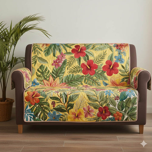 Tropical Bloom Quilted Sofa Cover GFTONT6313