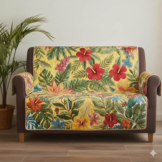 Tropical Bloom Quilted Sofa Cover GFTONT6313