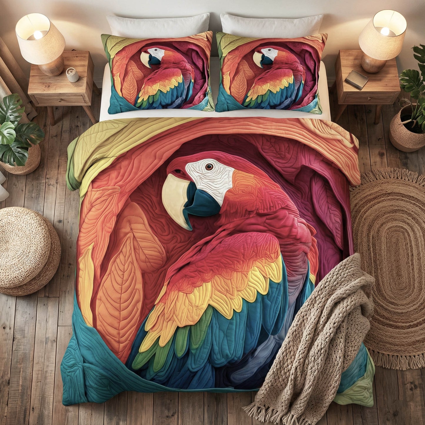 Tropical Parrot Duvet Cover Set GFTONT6326