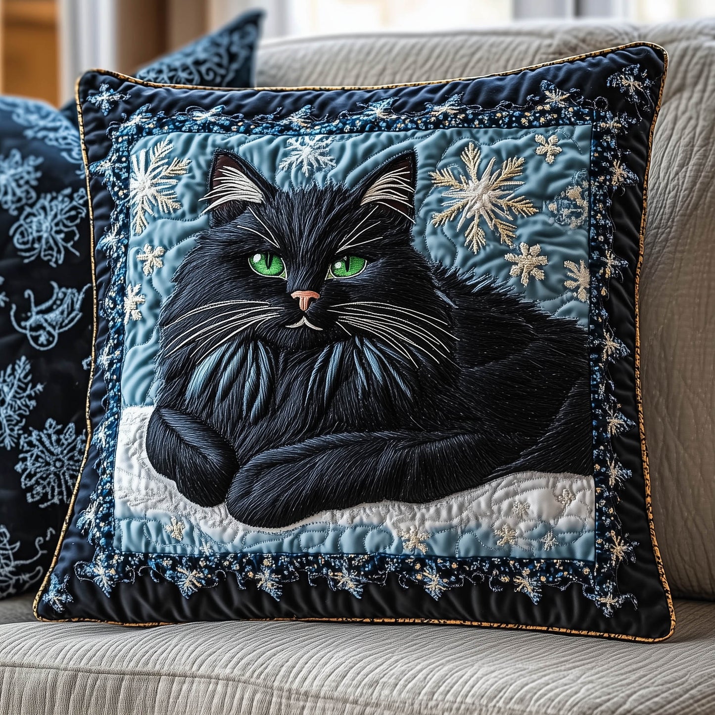 Charming Cat Quilted Pillow Case GFTONT6335