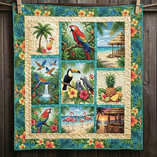 Tropical Patchwork Quilted Blanket GFTONT6352