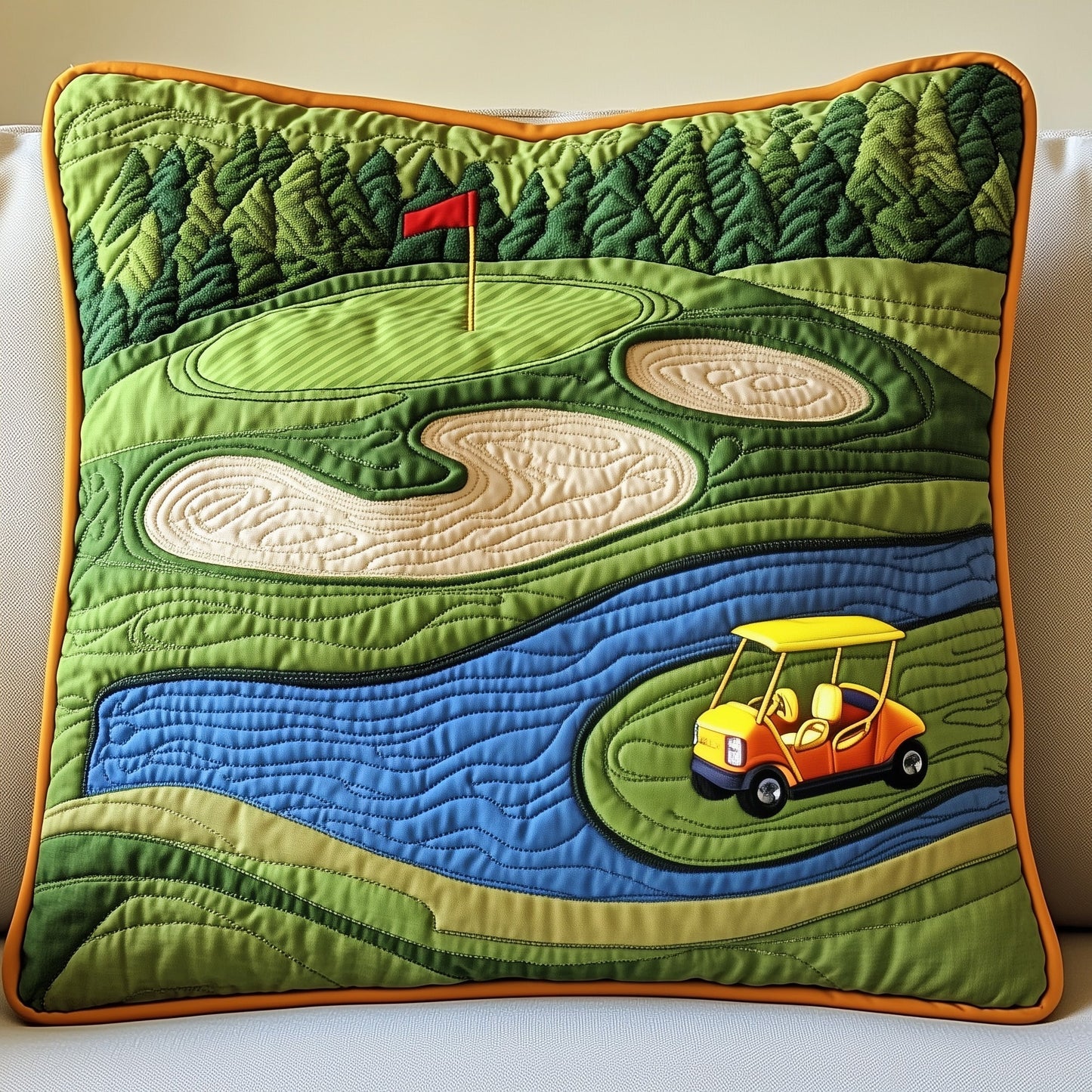 Golf Course Quilted Pillow Case GFTONT636