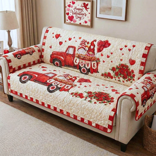 Valentine Gnomes Quilted Sofa Cover GFTONT6378