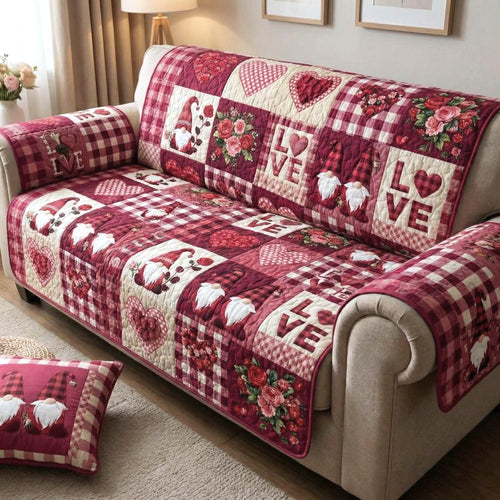Loving Gnomes Quilted Sofa Cover GFTONT6381