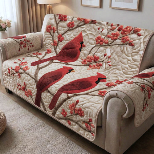 Charming Cardinals Quilted Sofa Cover GFTONT6383