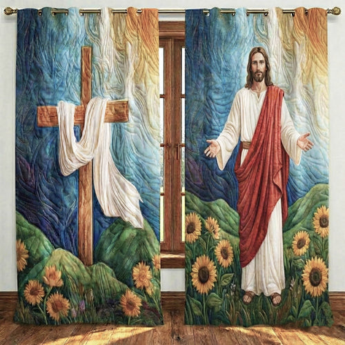 Eternal Faith Quilted Curtains GFTONT6390