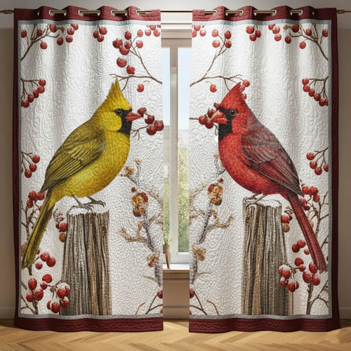 Charming Cardinals Quilted Curtains GFTONT6394