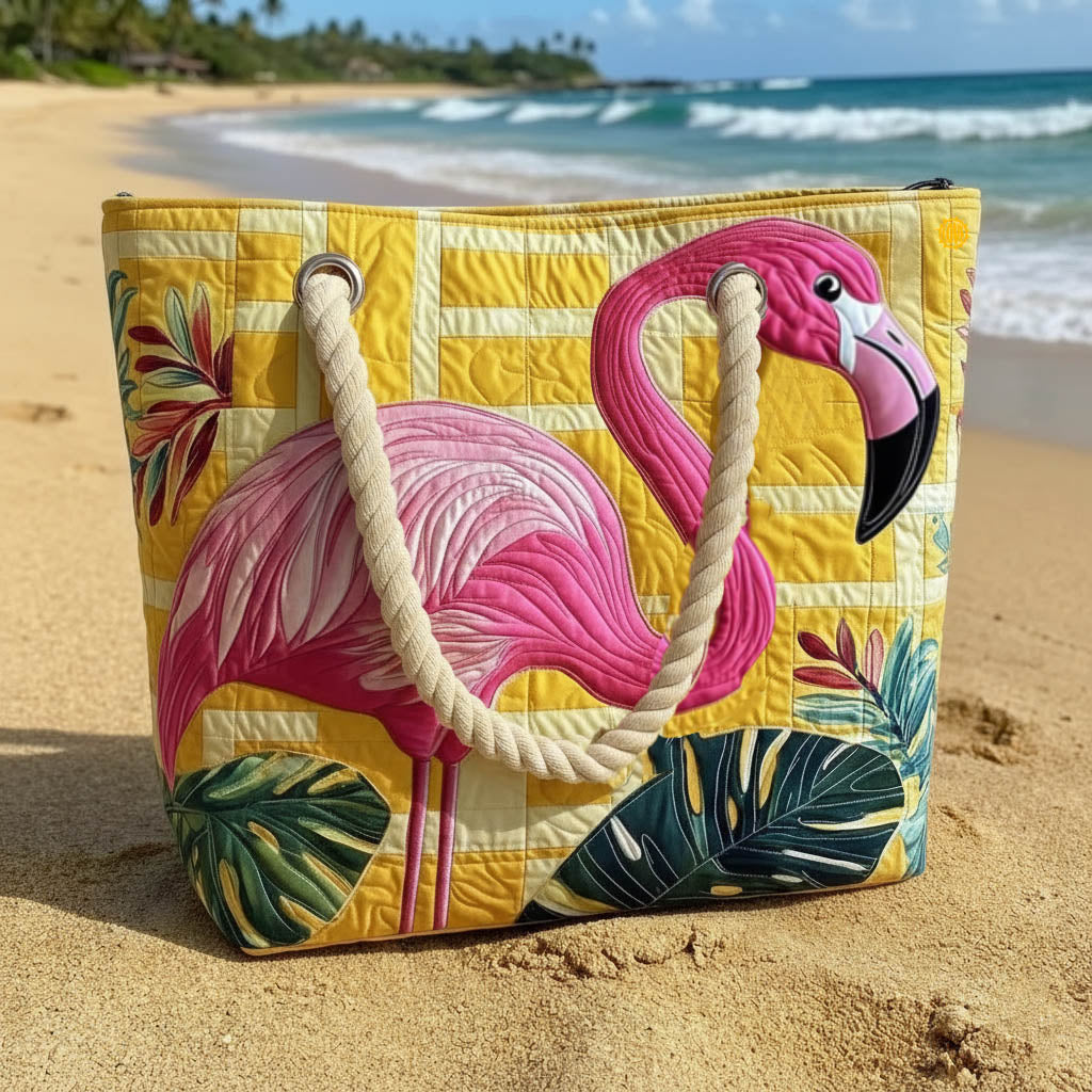 Tropical Flamingo Quilted Beach Bag GFTONT6416