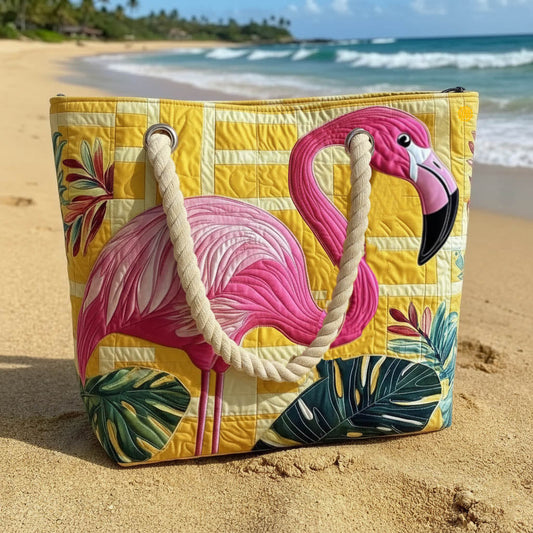 Tropical Flamingo Quilted Beach Bag GFTONT6416