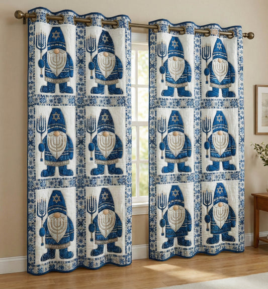 Hanukkah Gnome Quilted Curtains GFTONT6425