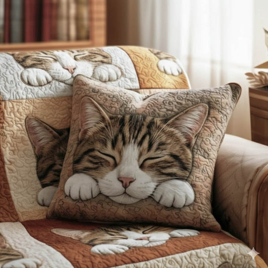 Charming Cat Quilted Pillow Case GFTONT6504