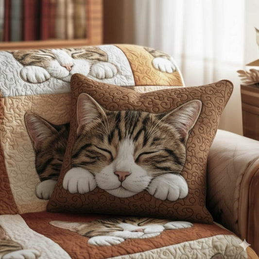 Charming Cat Quilted Pillow Case GFTONT6505