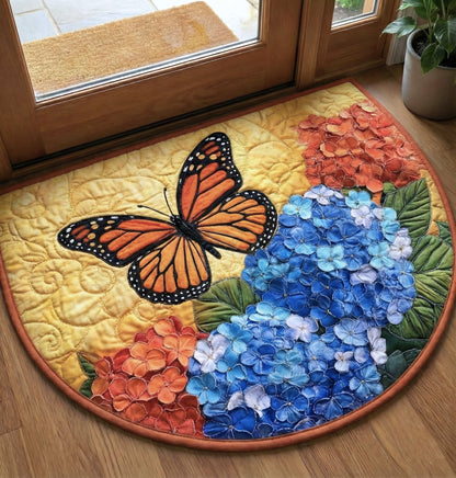 Hydrangea Butterfly Quilted Welcome Mat GFTONT6582