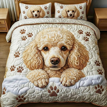 Adorable Poodle 3-Piece Quilted Bedding Set GFTONT6606