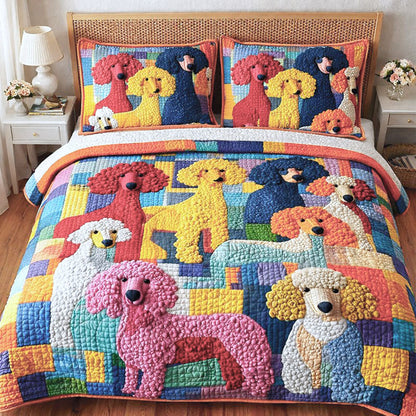 Poodle Gang 3-Piece Quilted Bedding Set GFTONT6610