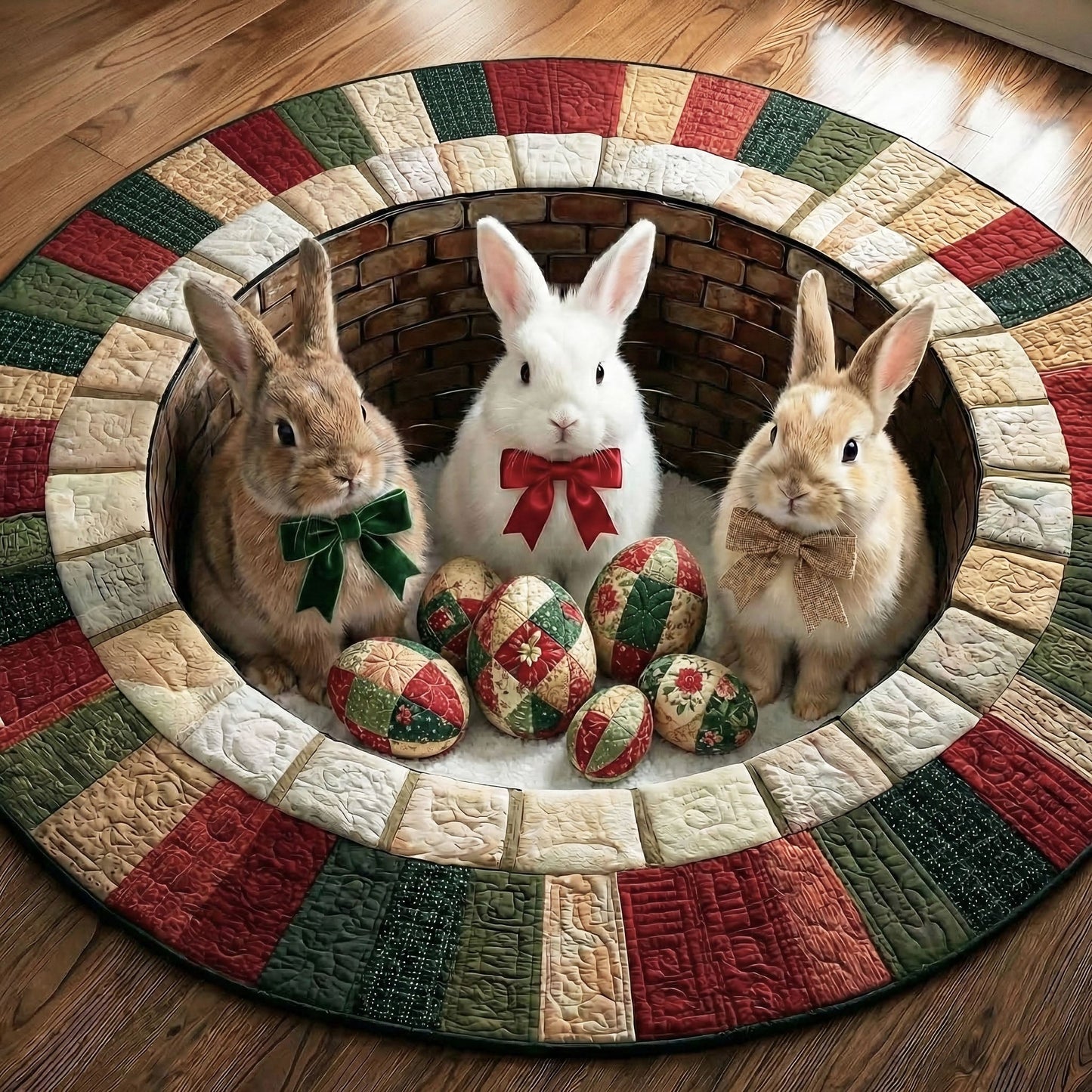 Easter Bunnies Quilted Round Mat GFTONT6627