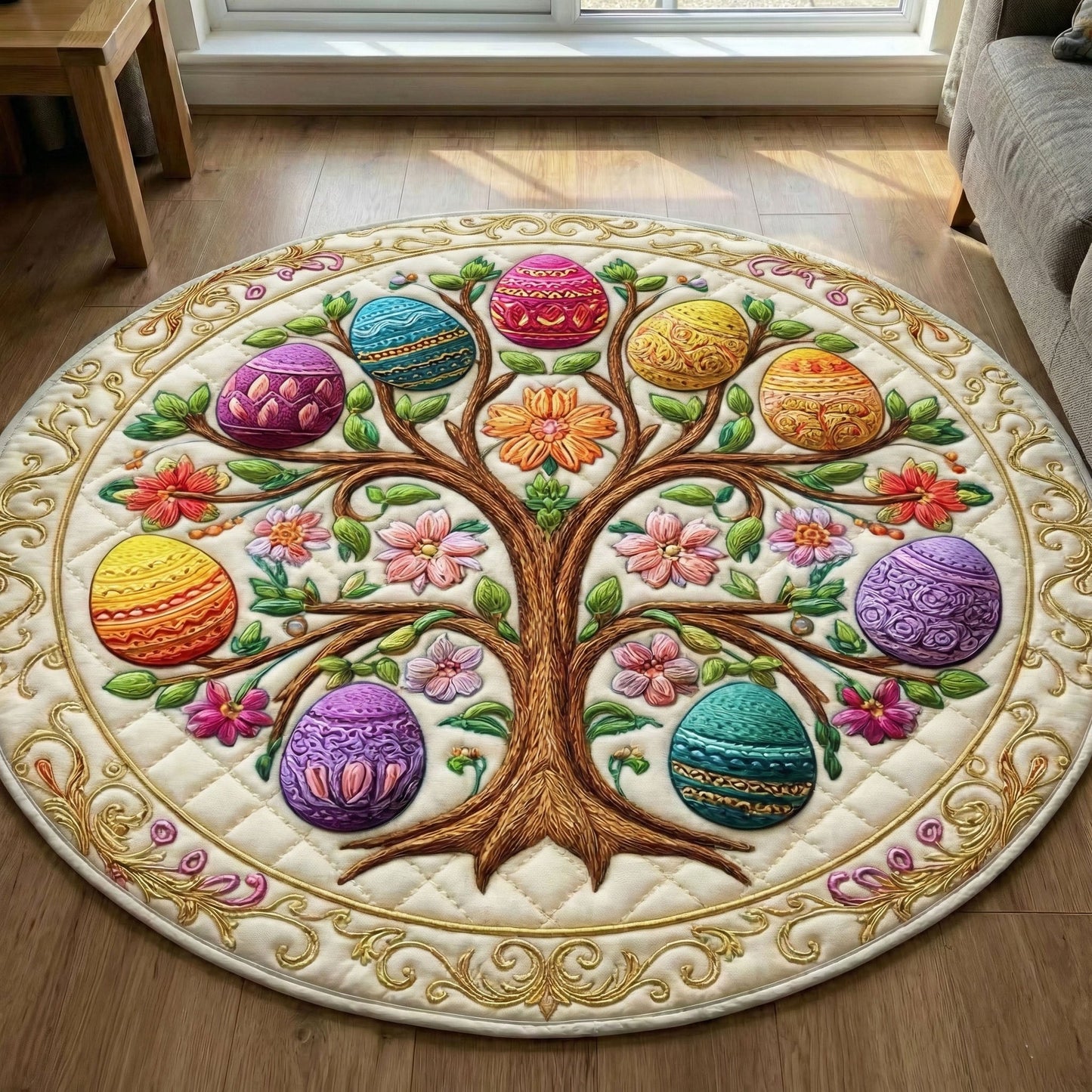 Easter Tree Quilted Round Mat GFTONT6629