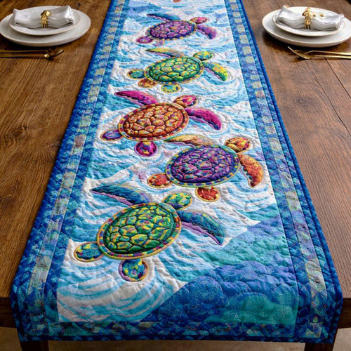 Vibrant Ocean Breeze Quilted Table Runner GFTONT6651