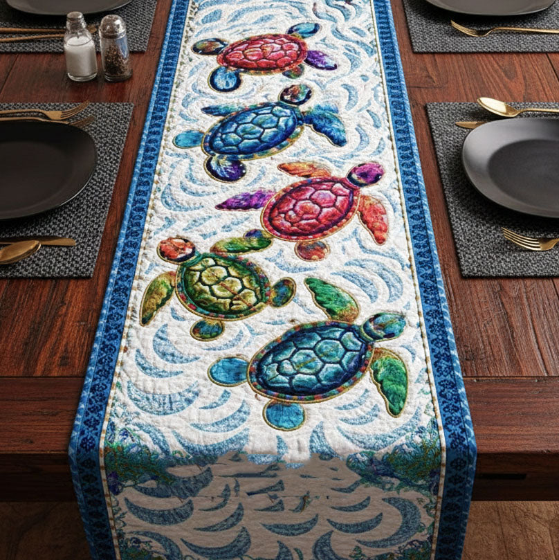 Vibrant Ocean Breeze Quilted Table Runner GFTONT6652