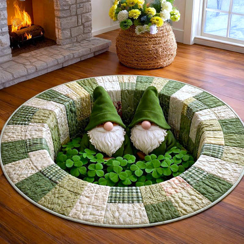 Shamrock Gnome Quilted Round Mat GFTONT6666