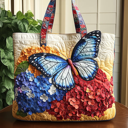 Hygrangea Butterfly Quilted Tote Bag GFTONT899
