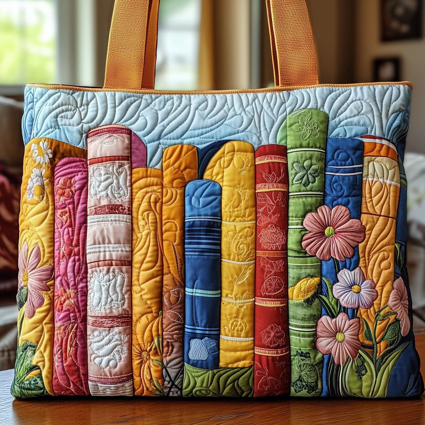 Blooming Book Quilted Tote Bag GFTONT917