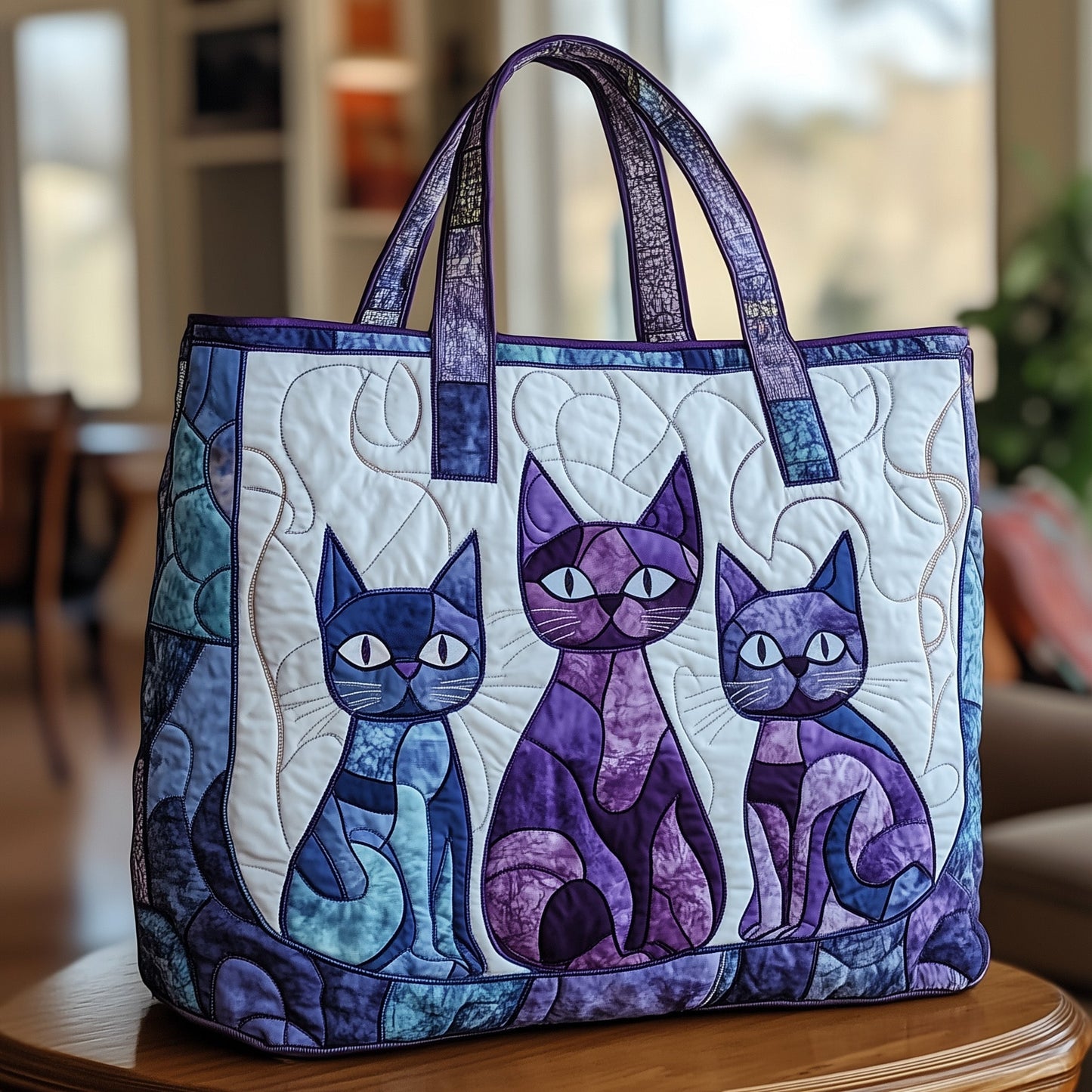 Whimsy Cat Quilted Tote Bag GFTONT963