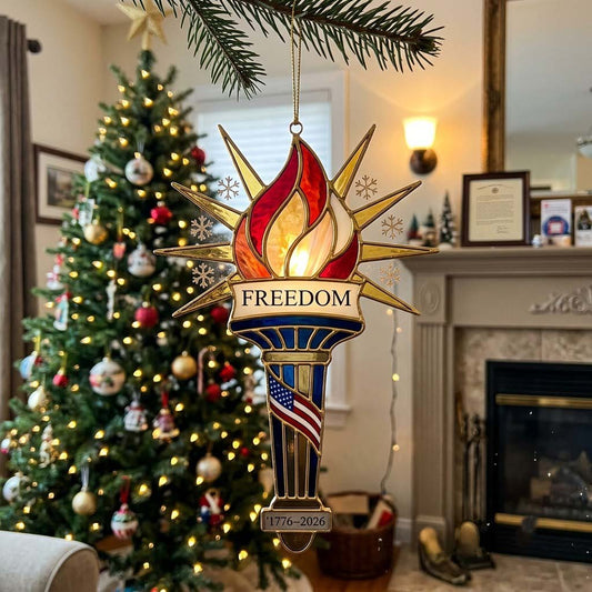 Freedom Burns Bright Christmas Mica Ornament GFTONTD2129