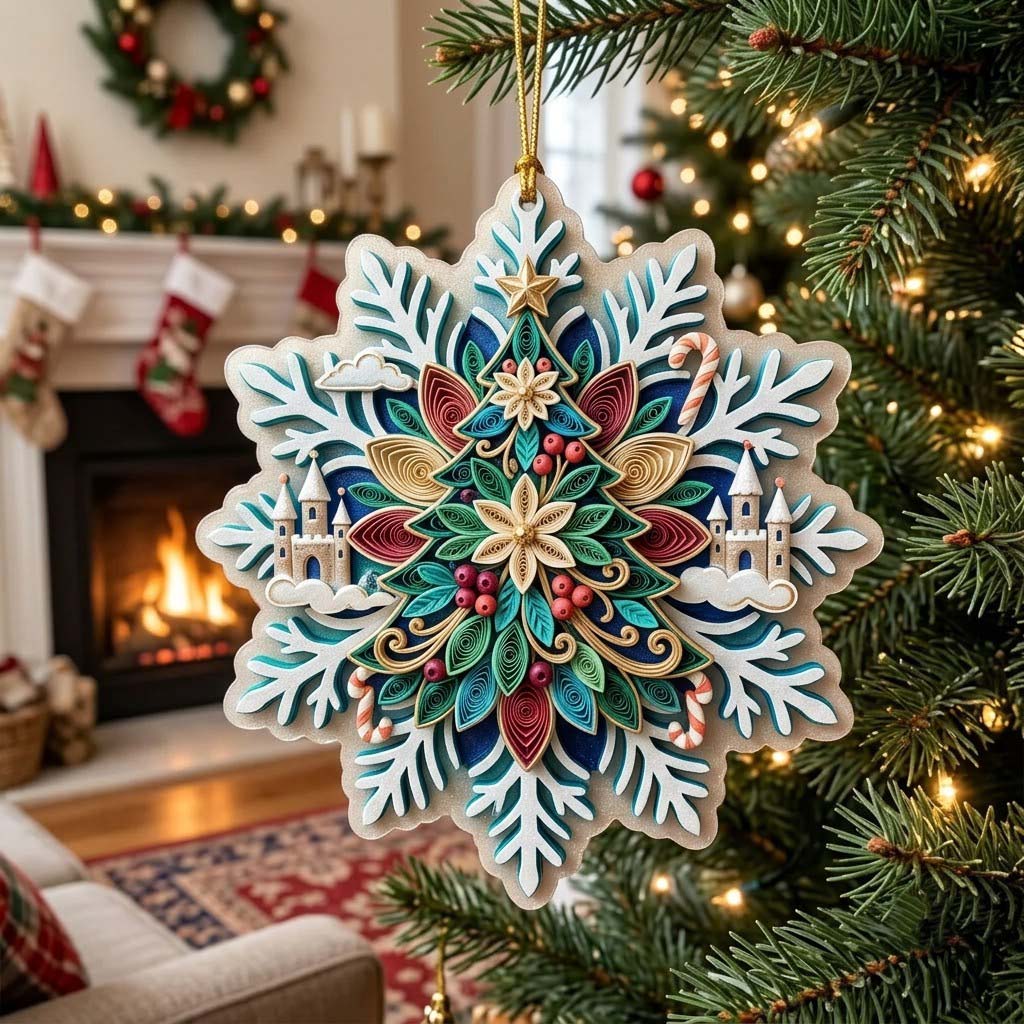 Forest Christmas Holiday Christmas Mica Ornament