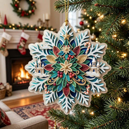 Forest Christmas Holiday Christmas Mica Ornament