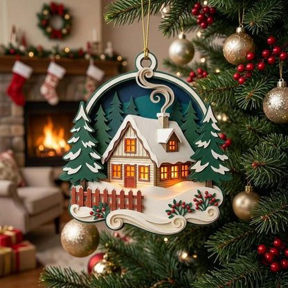 Forest Christmas Holiday Christmas Mica Ornament