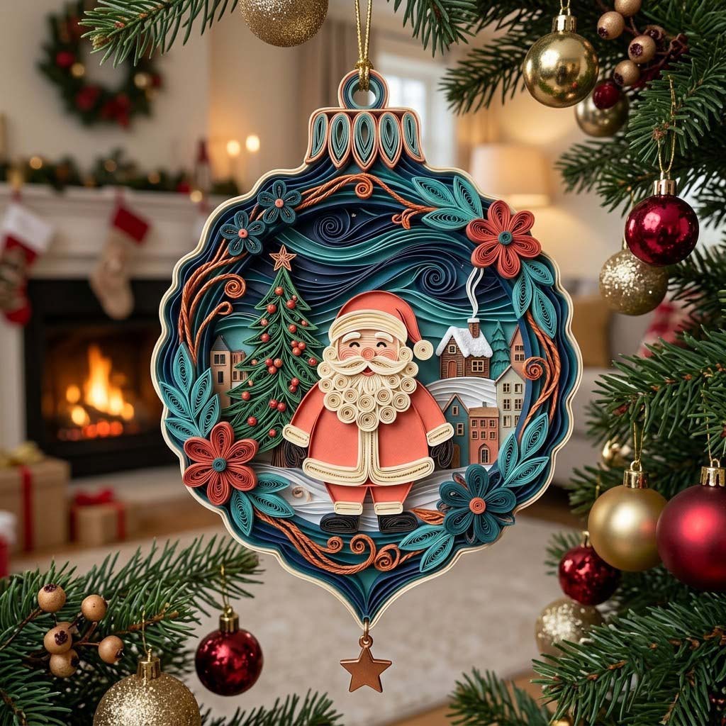Forest Christmas Holiday Christmas Mica Ornament