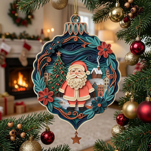 Quilled Christmas Bauble Christmas Mica Ornament GFTONTD2139