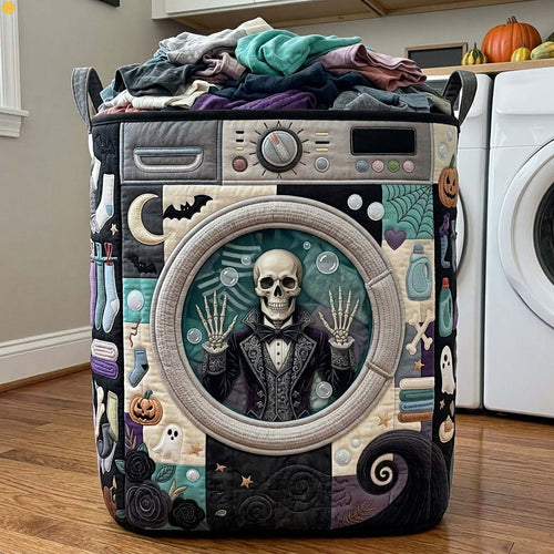 Skeleton Spin Cycle Quilted Laundry Basket GFTONTD2187