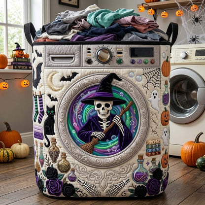 Skeleton Witch Laundry Quilted Laundry Basket GFTONTD2189