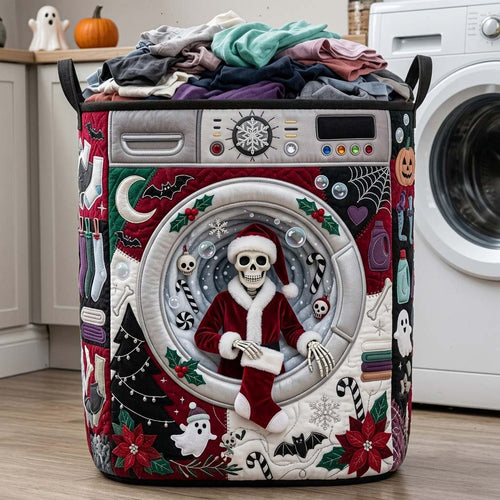 Skeleton Christmas Wash Quilted Laundry Basket GFTONTD2191